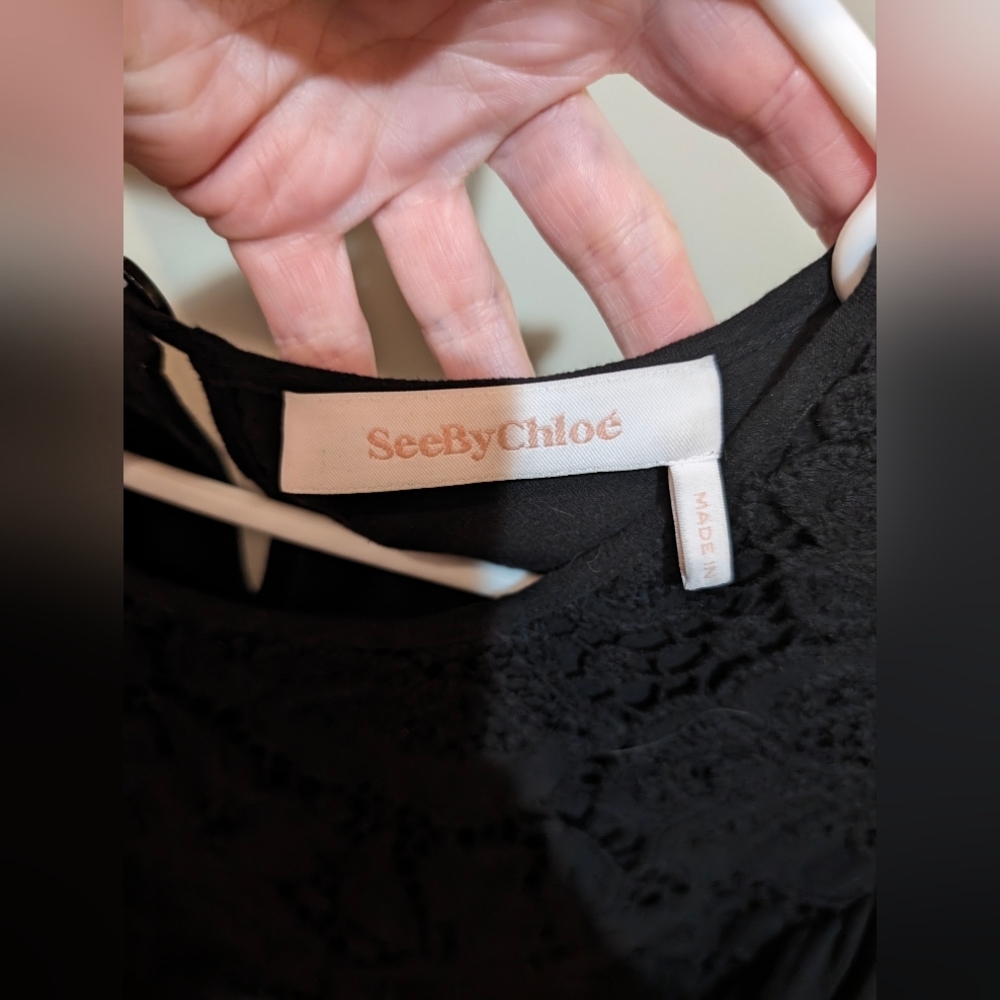 See by Chloe black babydoll dress with lace detailing - Picture 8 of 11